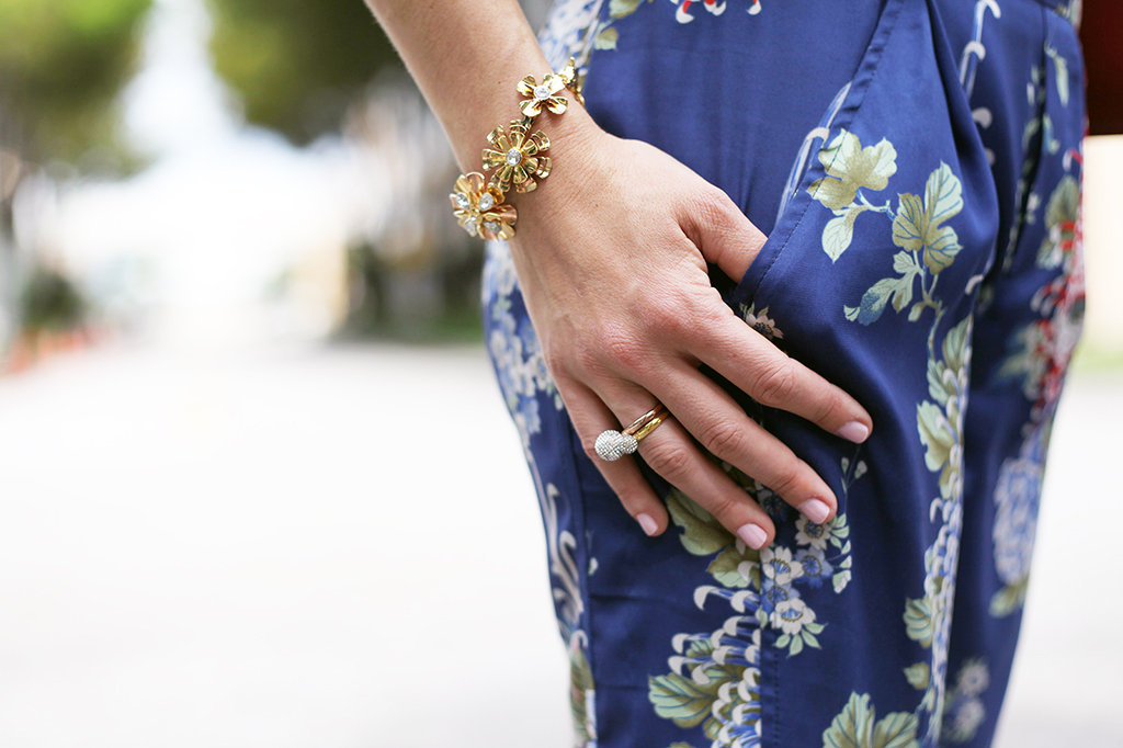 Blame it on Mei Miami Fashion Blogger Fall 2015 Bvlgari sunglasses Zara Floral Pants Henri Bendel Necklace Ring Tiffany Bracelet Valentino Rockstud Handbag Dolce Vita Sandals.jpg