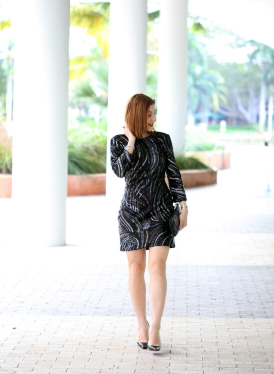 Blame-it-on-Mei-Miami-Fashion-Blogger-Holiday-NYE-Look-2015-Baublebar-Drop-Earrings-Black-Sequin-Long-Sleeve-Dress-Louboutin-Iriza-Pumps