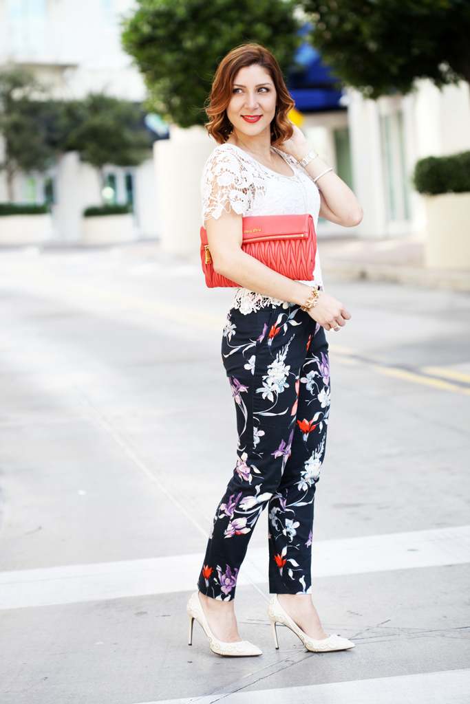 Marching Into Spring: Crochet Top + Floral Pants - Blame it on Mei ...