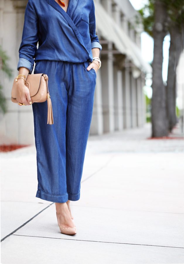 Pajama Party: Chambray Jumpsuit + Neck Scarf - Blame it on Mei | Miami ...