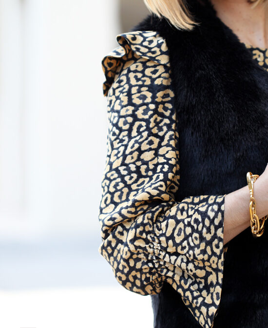 Blame-it-on-Mei-Miami-Fashion-Blogger-2016-Thanksgiving Outfit-Look-Holiday-Outfit-Animal-Print-Dress-Faux-Fur-Vest-Louboutin-Iriza-Patent-YSL-Velvet-Clutch-Chandelier-Earrrings