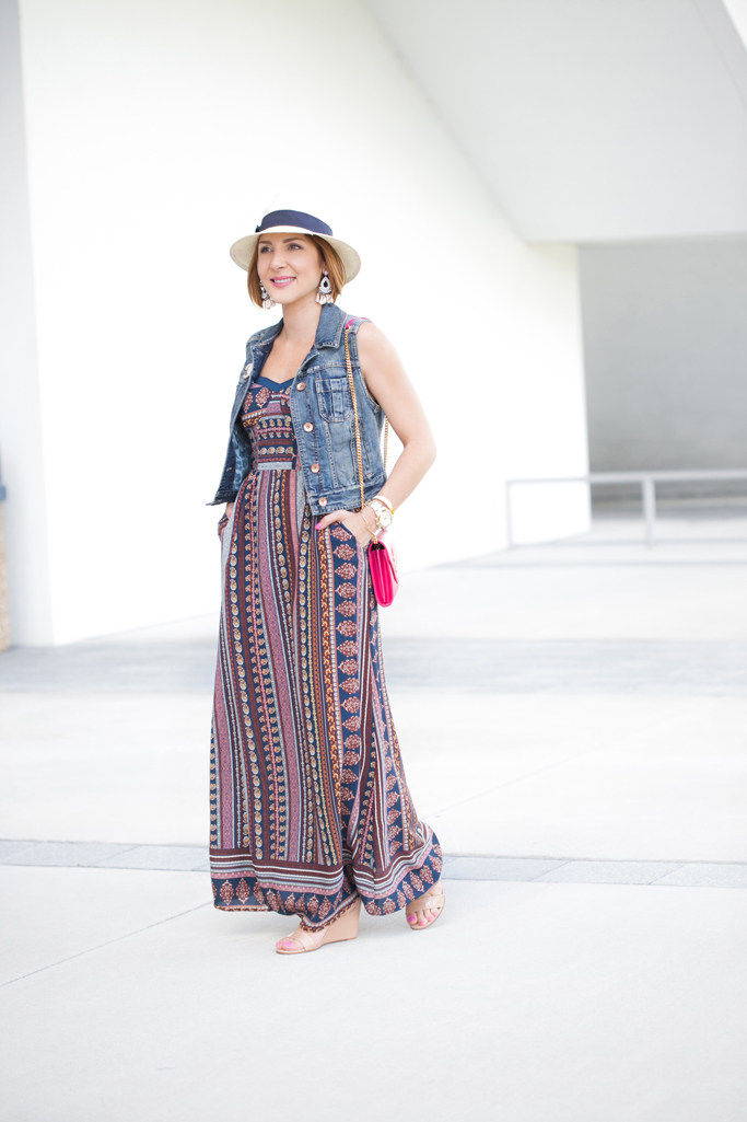 Blame it on Mei, @blameitonmei, Miami Fashion Blogger, Summer Maxi Dress with denim vest