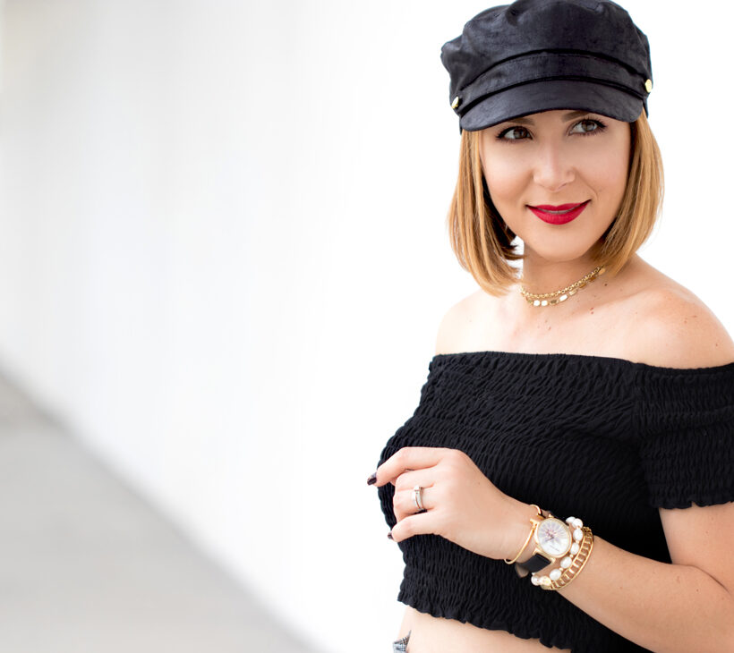 Blame it on Mei, @blameitonmei, Miami Fashion Blogger, Holiday Look, Checked Trousers Pant, Newsboy Cap