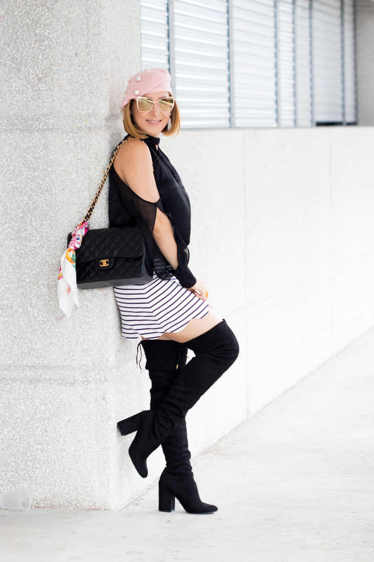 Blame it on Mei, @blameitonmei, Miami Fashion Blogger, Fall Outfit Look, Over The Knee Boots in Miami