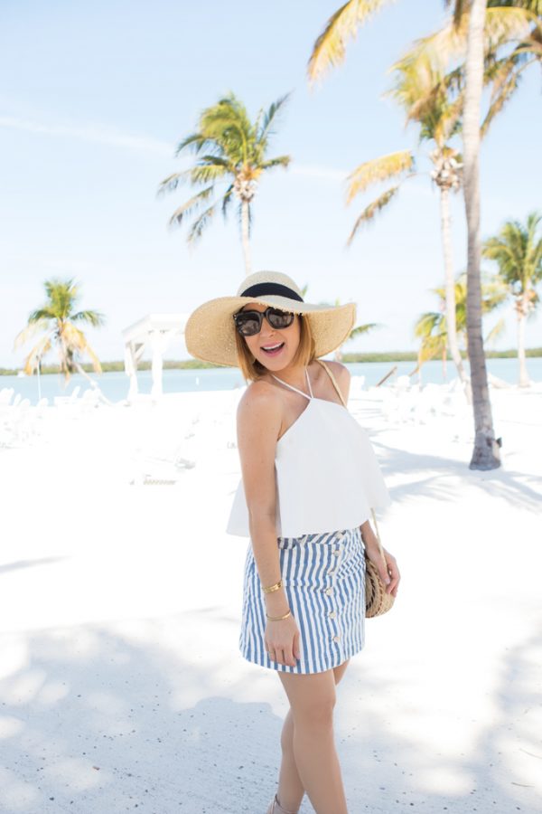 Coastal Craze in Islamorada: Stripe Mini Skirt + Halter Flowy Top ...