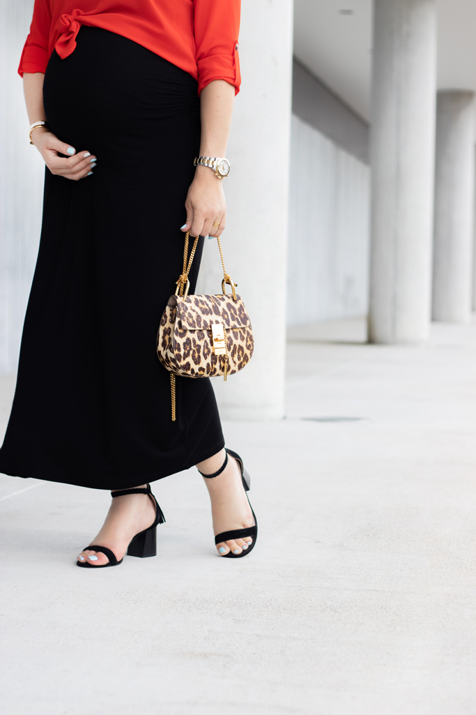 Blame it on Mei, @blameitonmei, Miami Fashion Blogger, Maternity Look Outfit, Delicate Jewelry, Maxi Skirt, Tunic, AUrate